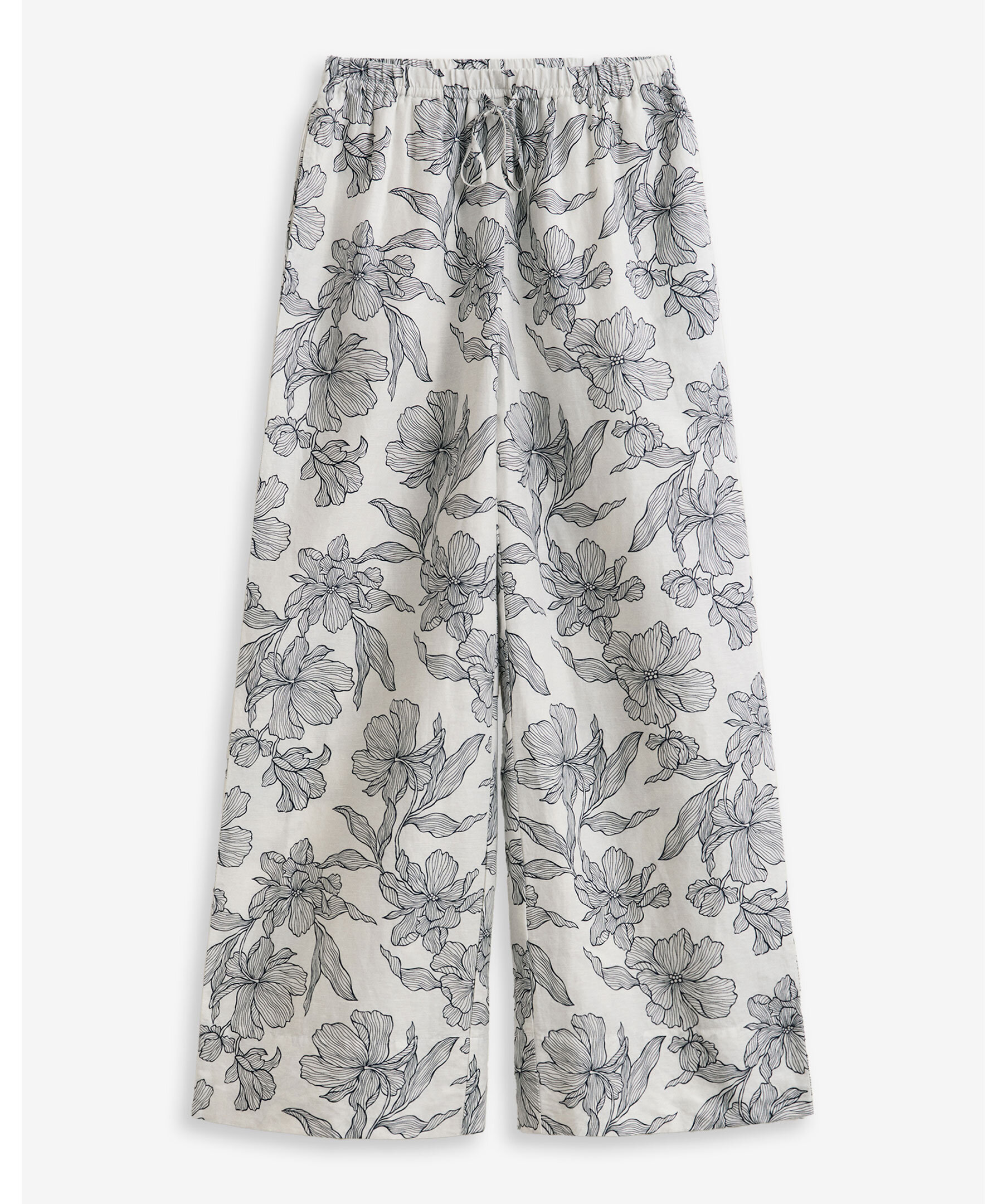 Floral Print Linen Pants