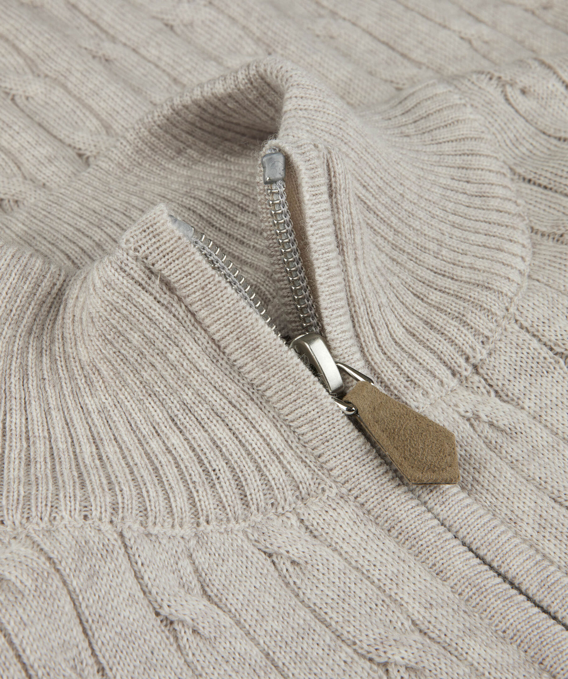 Merino cable half zip 7