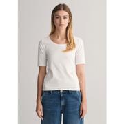 Slim scoop neck top