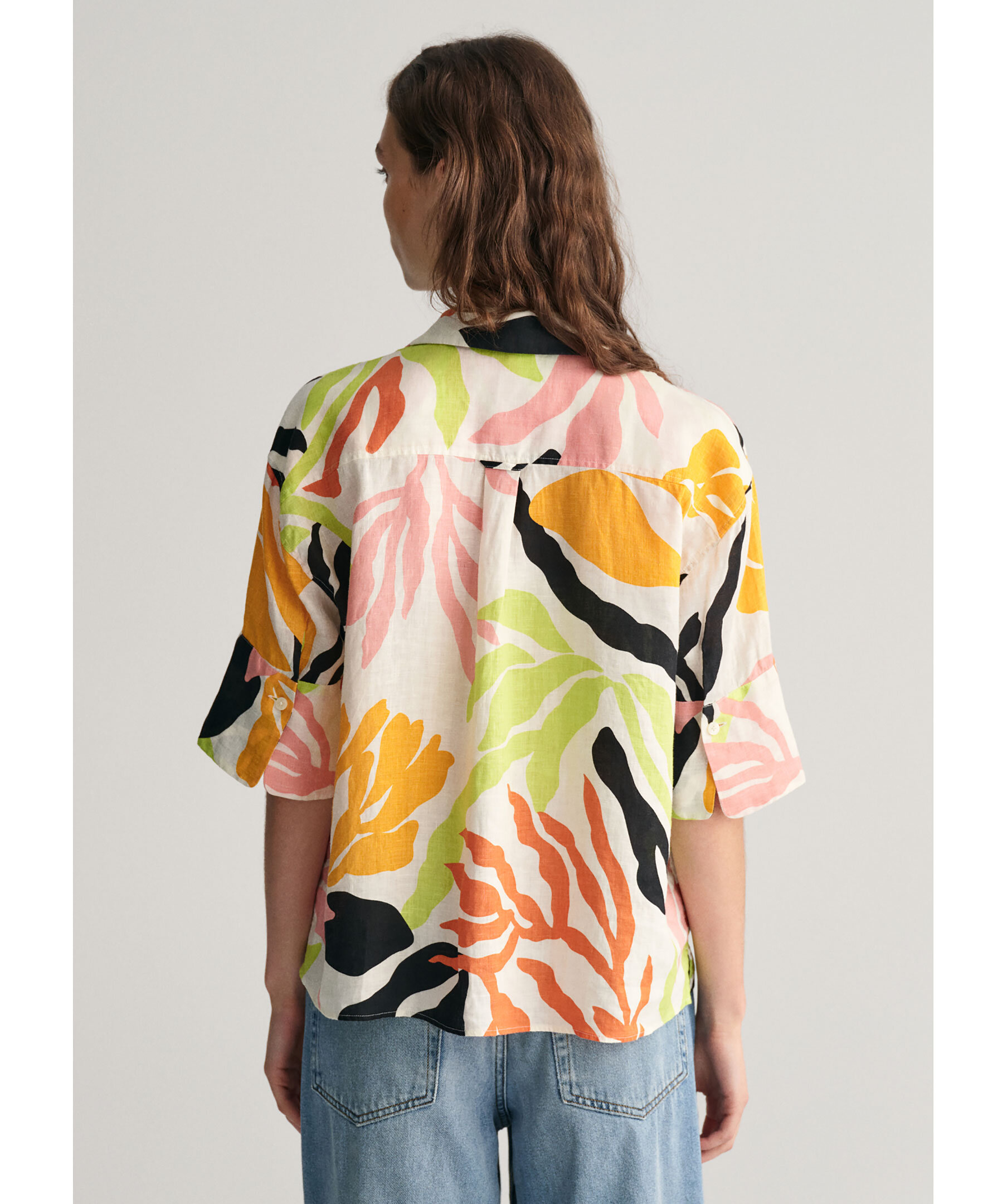 Palm Print SS Linen Shirt 2