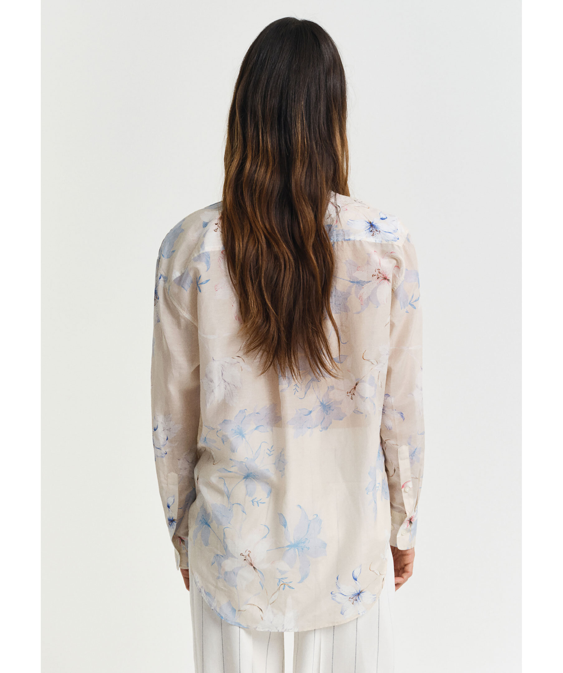 Floral print silk shirt 2