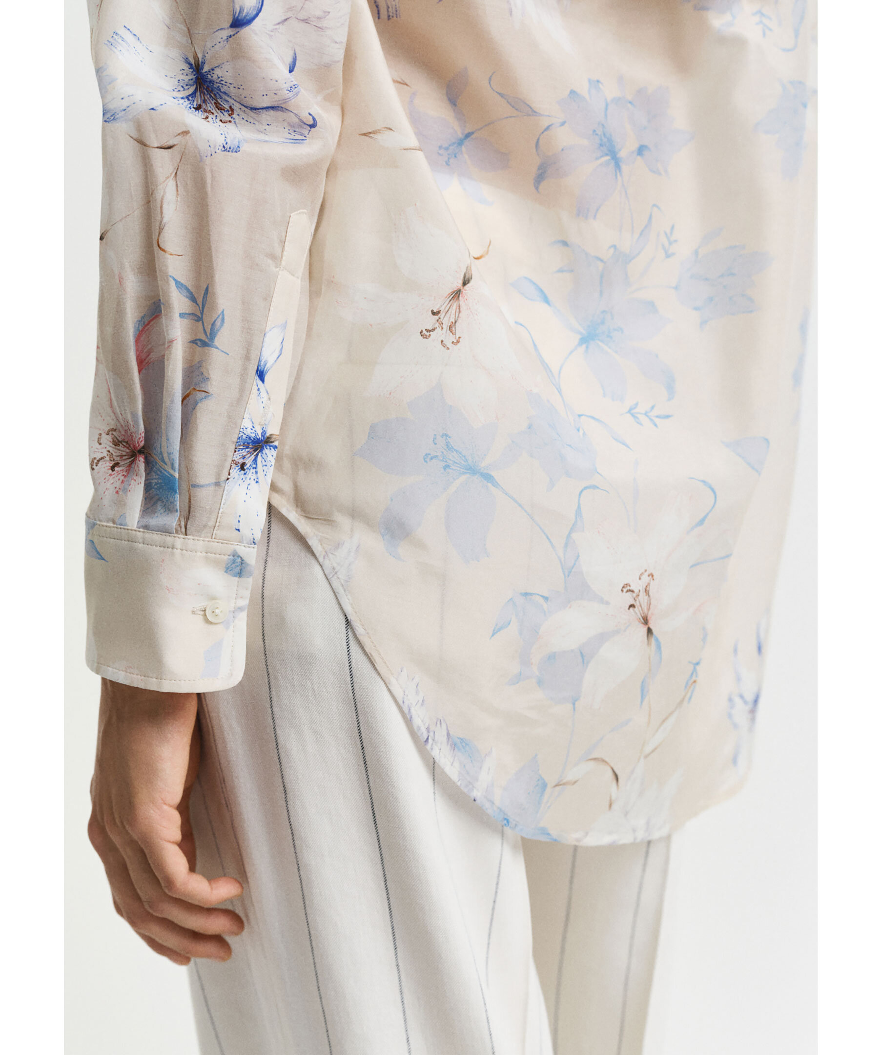 Floral print silk shirt 3