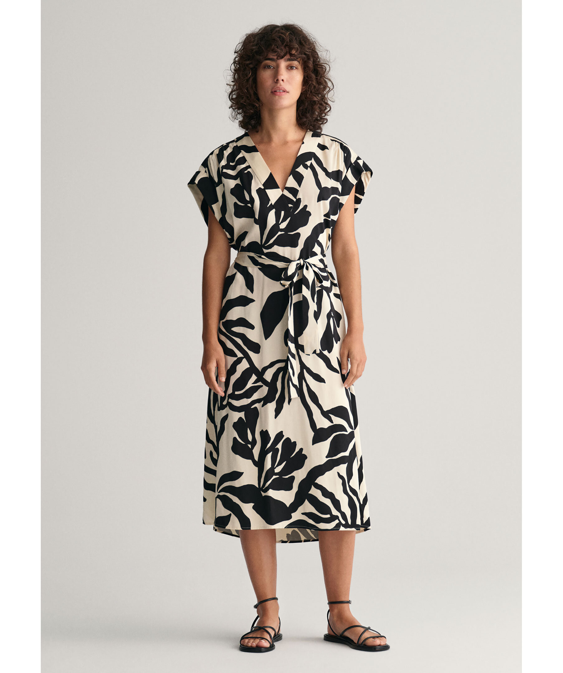 Palm Print SS Dress 1