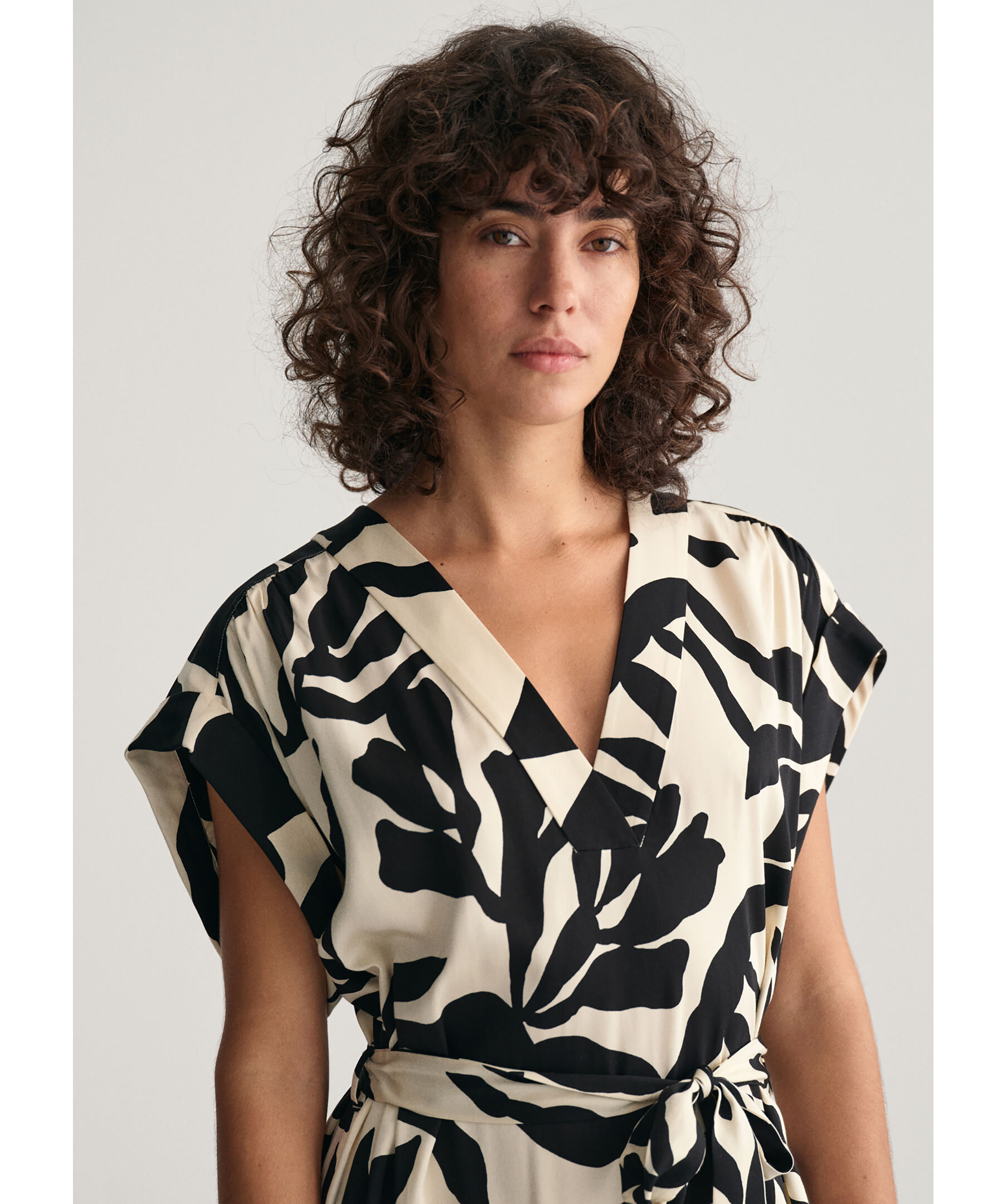 Palm Print SS Dress 3
