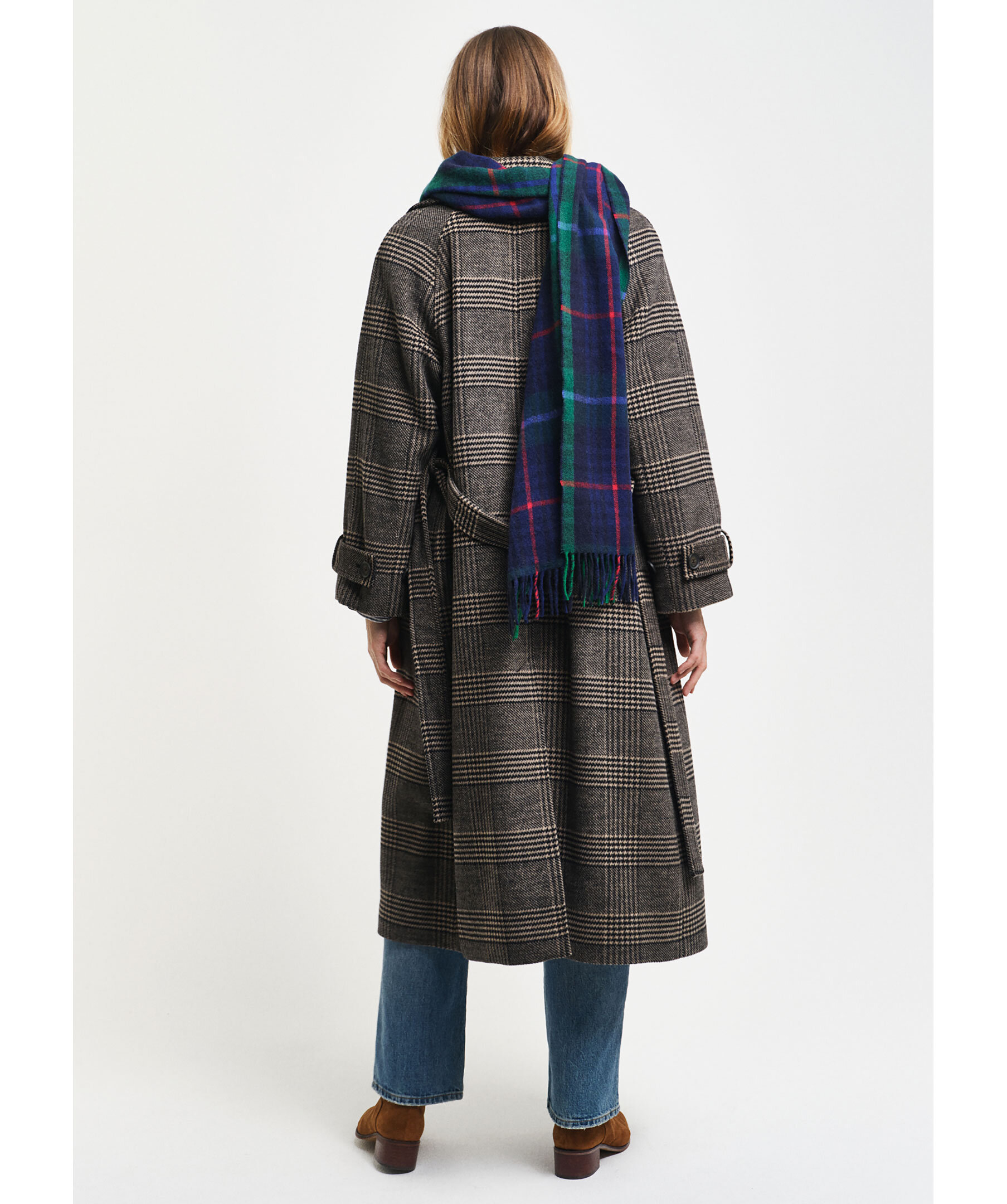 Checked wool trench coat 3