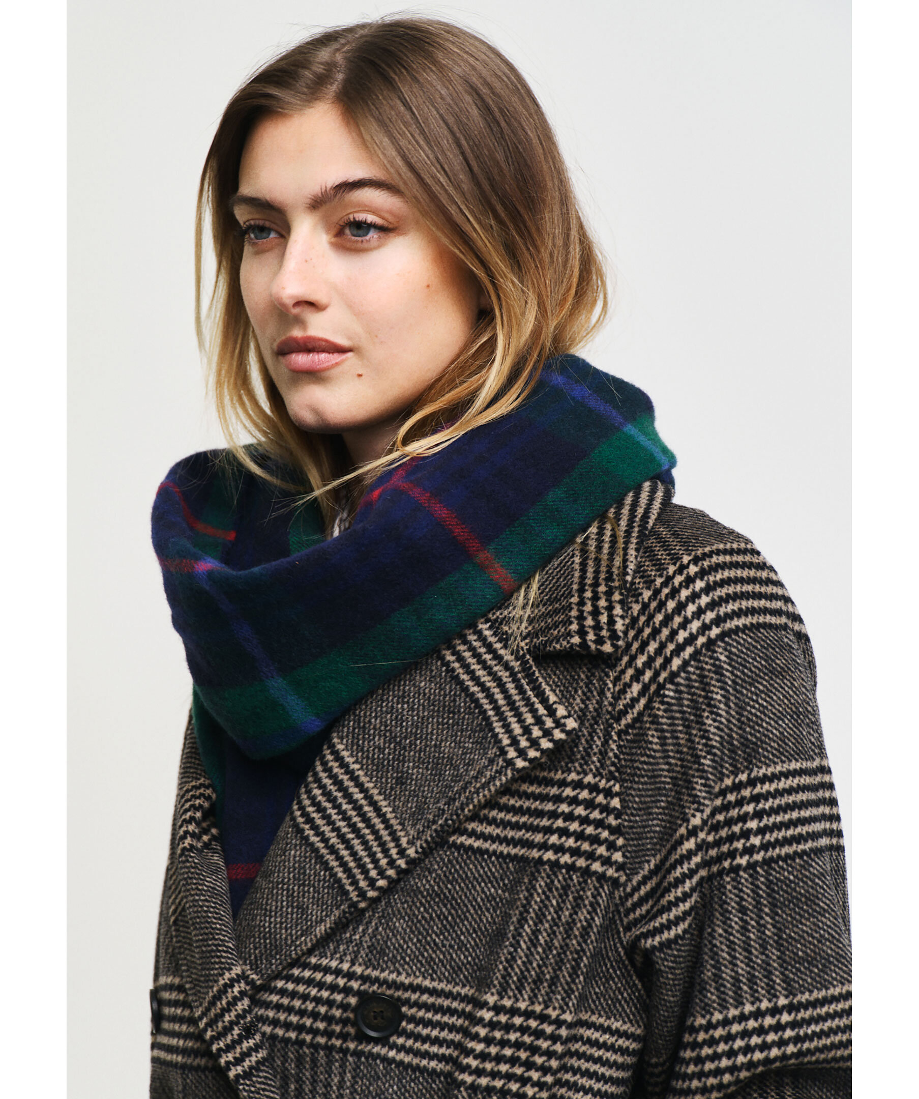 Checked wool trench coat 4