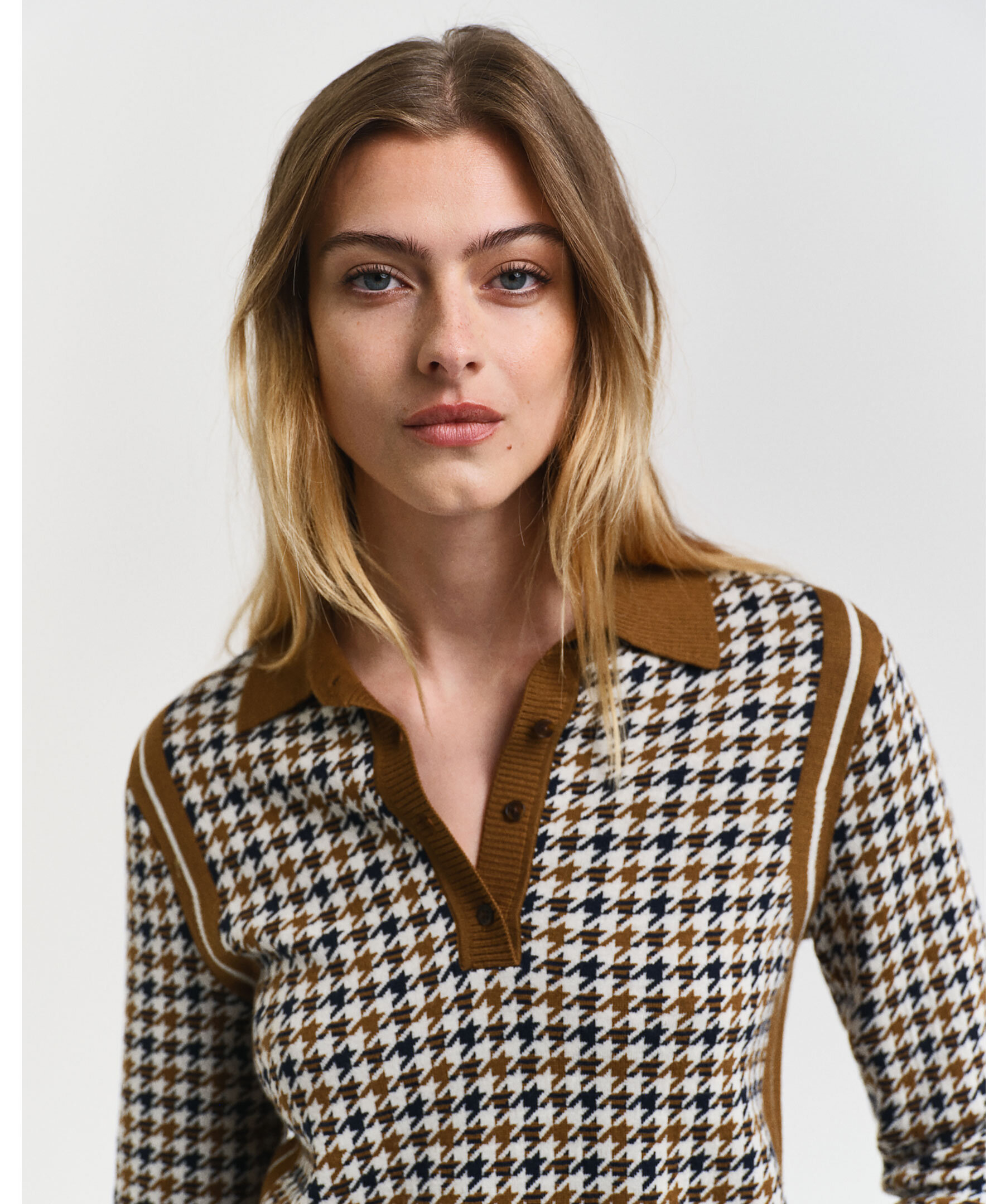 Houndtooth jacquard polo 2