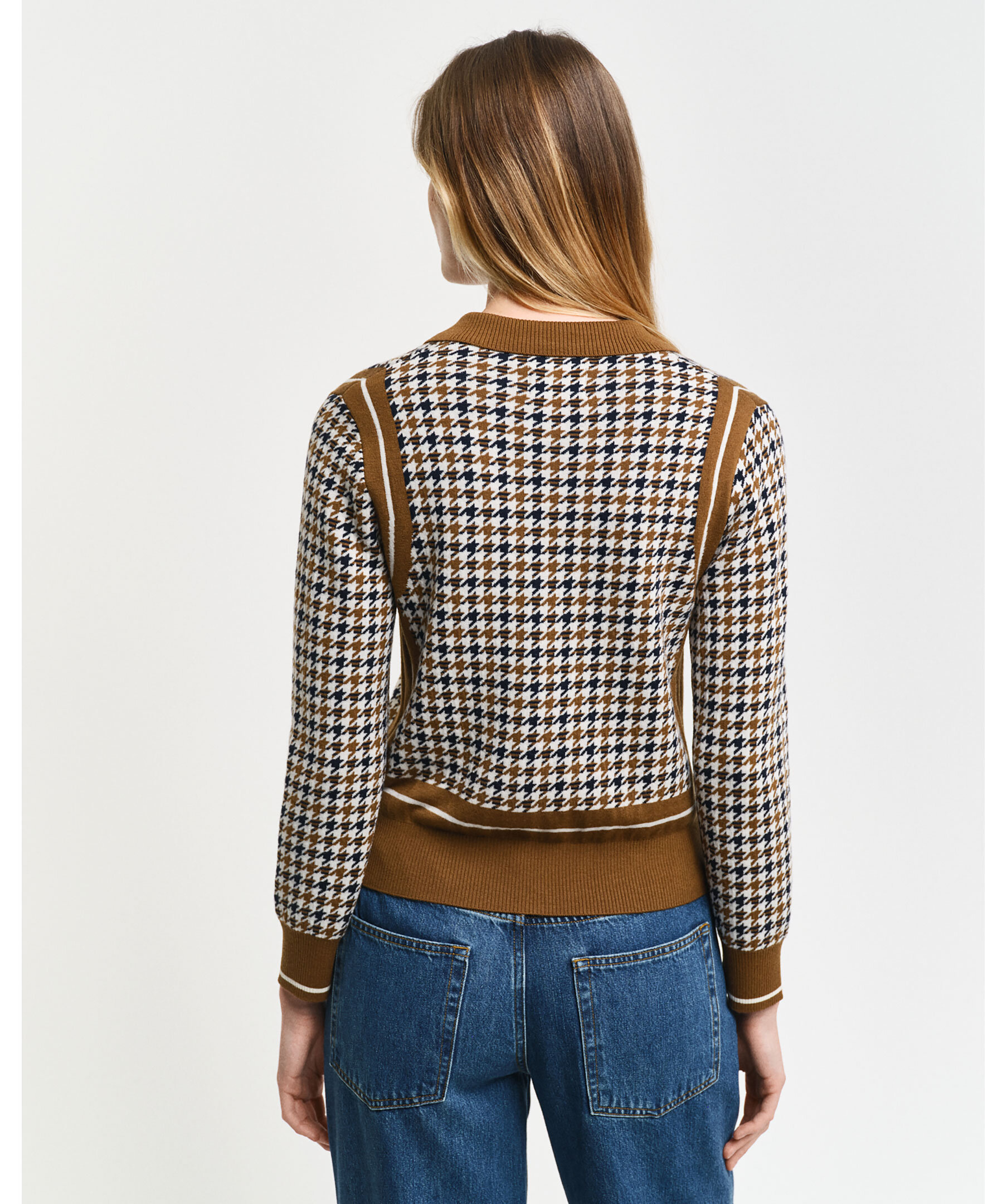 Houndtooth jacquard polo 3