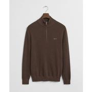 Cotton pique half zip