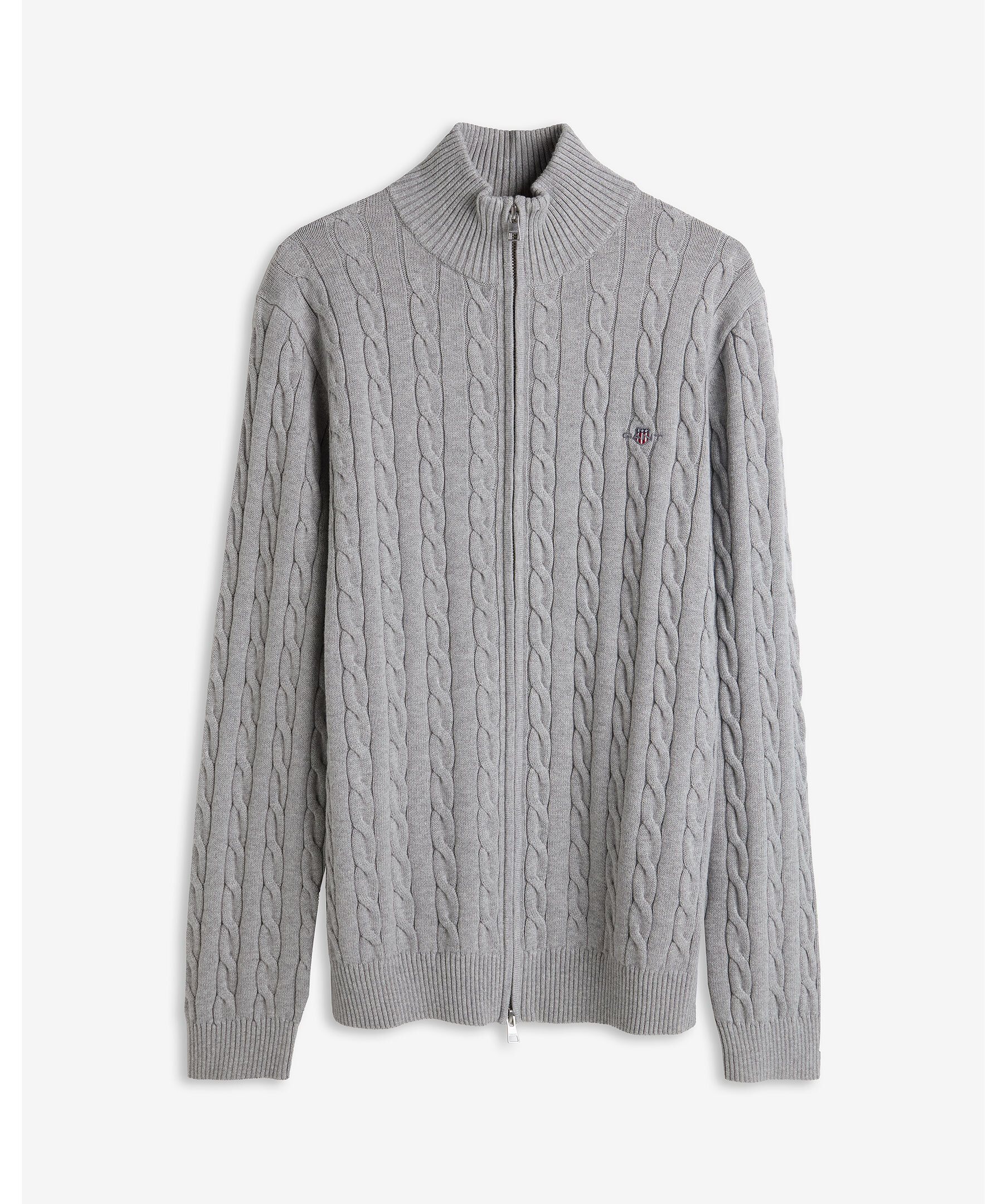 Cotton cable zip cardigan