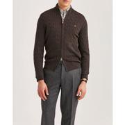 Merino Cable Zip Cardigan