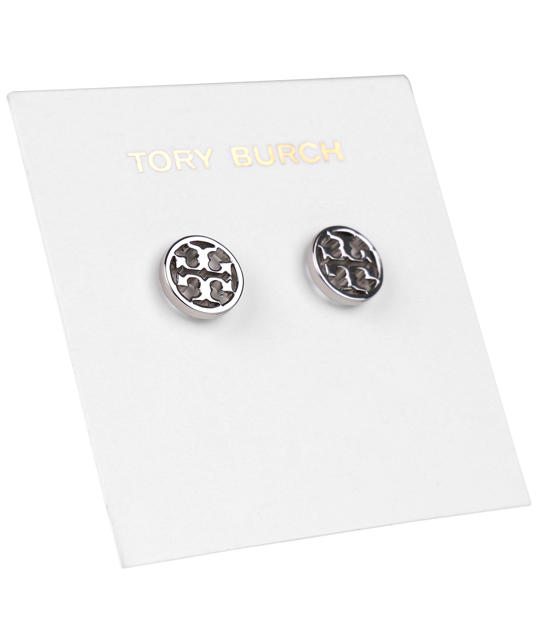 tory burch silver stud earrings