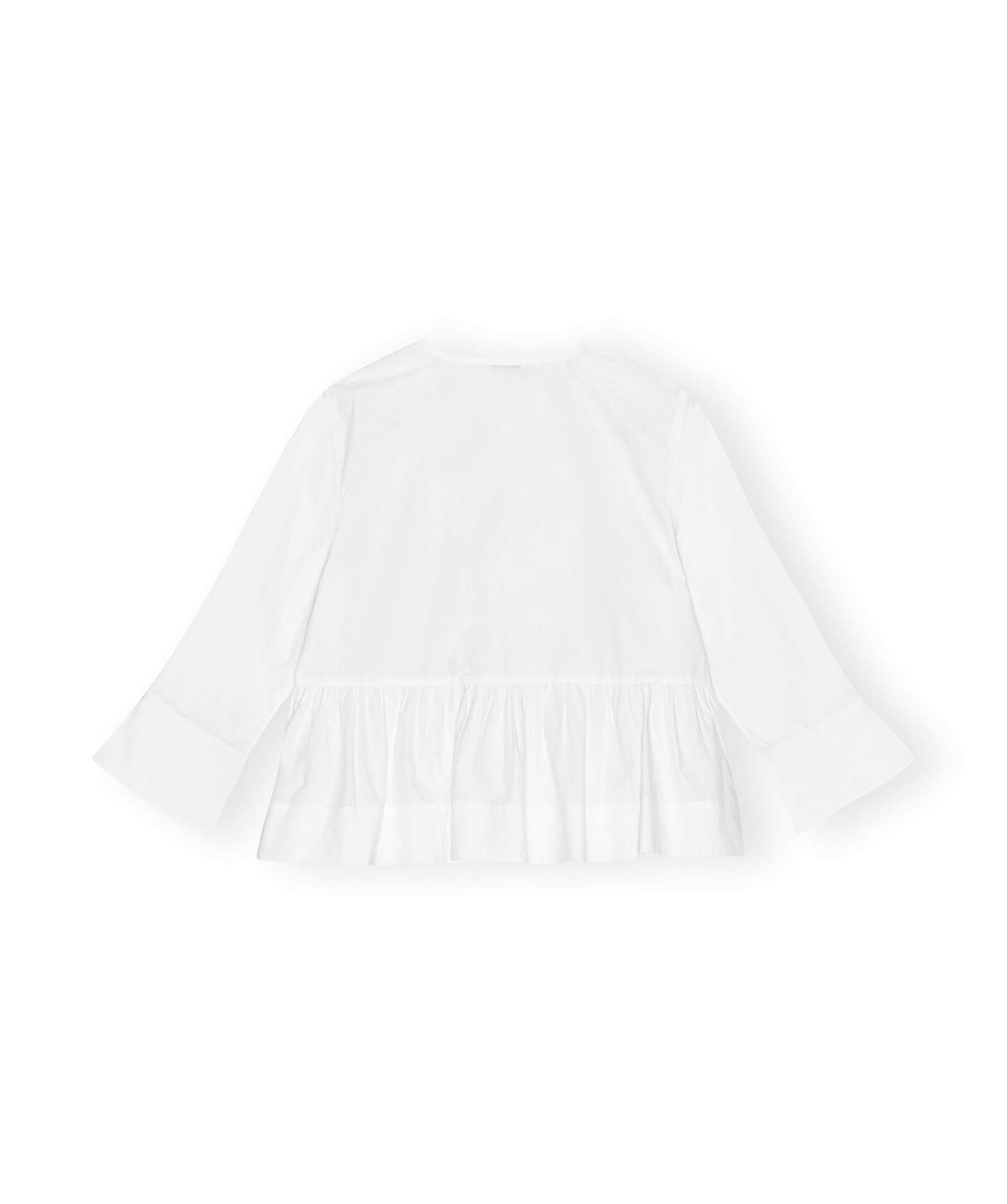Cotton Poplin Tie Blouse 2