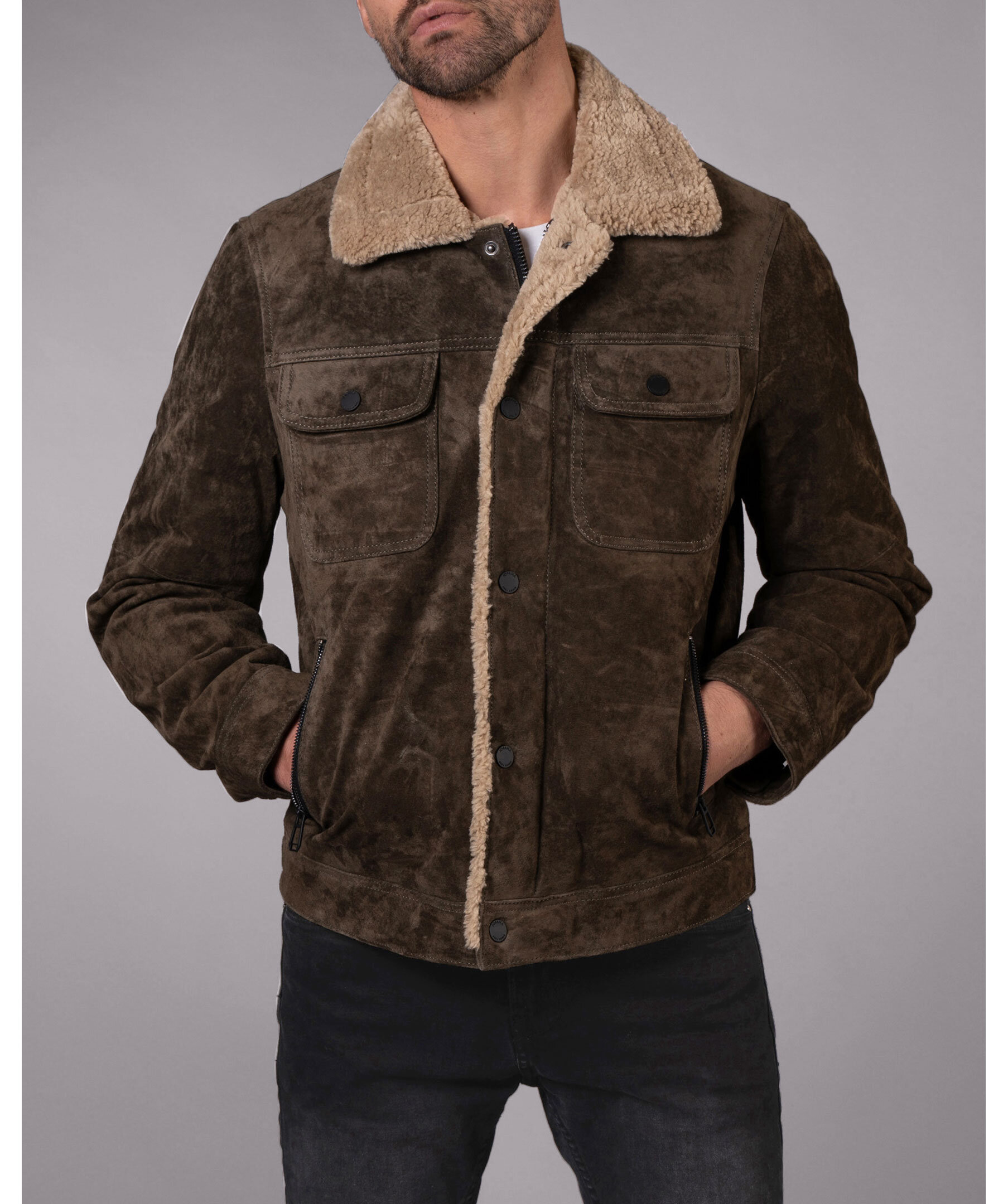 Shearling jacket hotsell herr