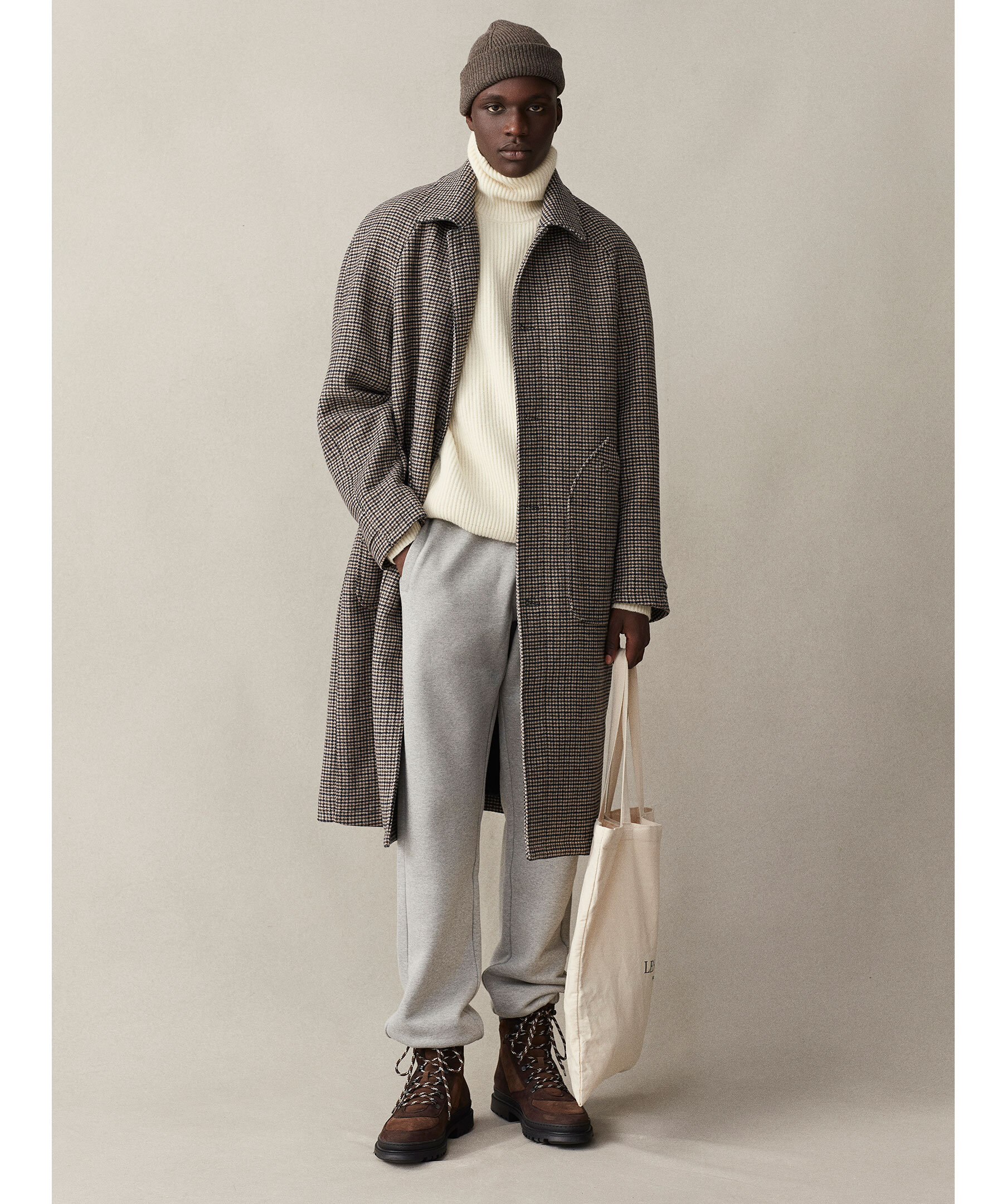 Handla Michael Houndtooth Coat, Brun hos Johnells.se | LDM620047-810100