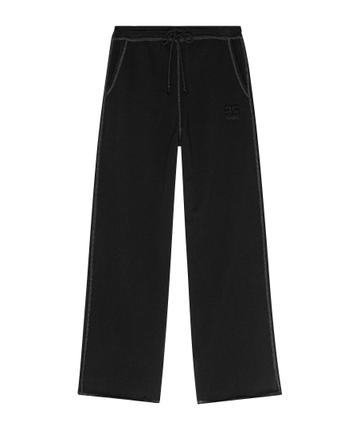 Ganni Velvet Jersey Flared Pants - Black